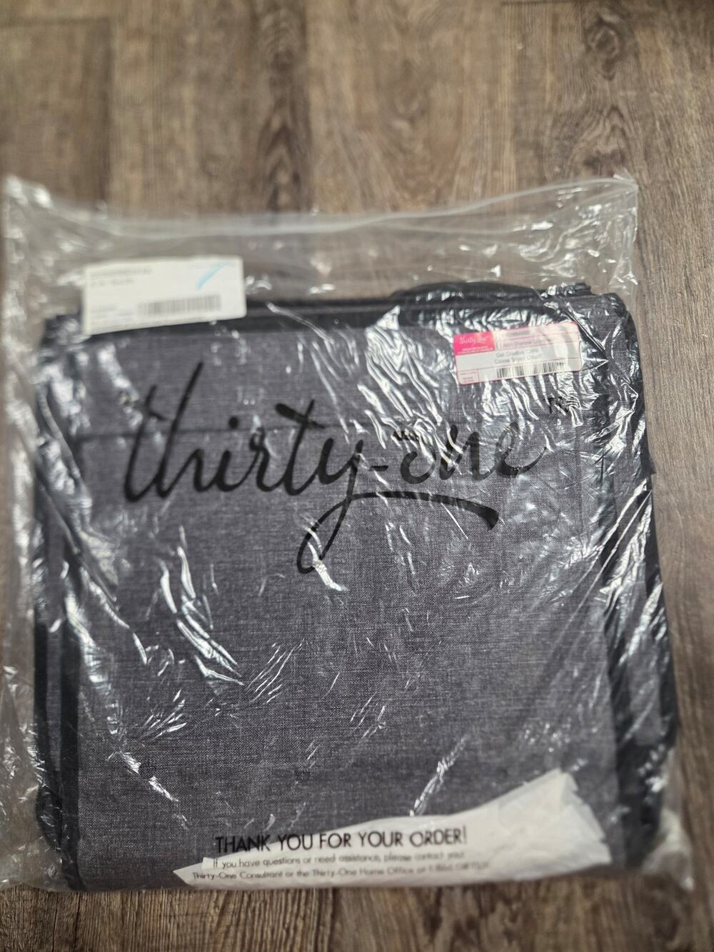 "Thirty One" Get Creative Crate Charcoal Crosshatch Black Gray - NEW IN BAG